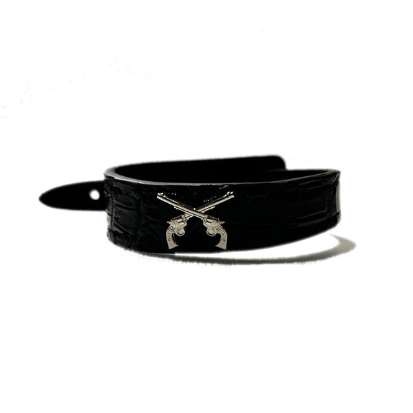 CROCODILE WRIST BAND CROSSGUN  / BLACK