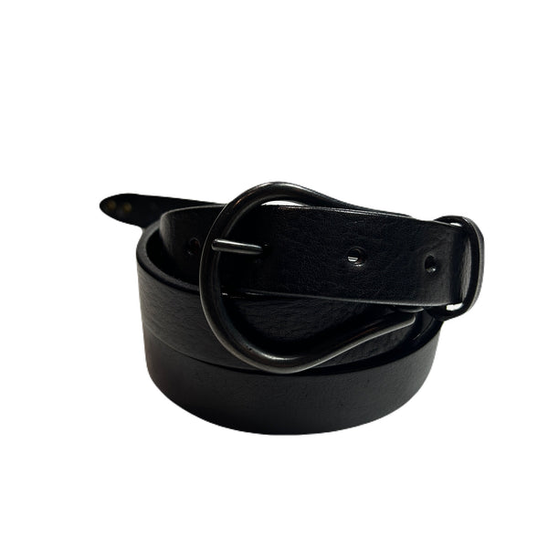 COW LEATHER BELT CROSSGUN  / BLACK