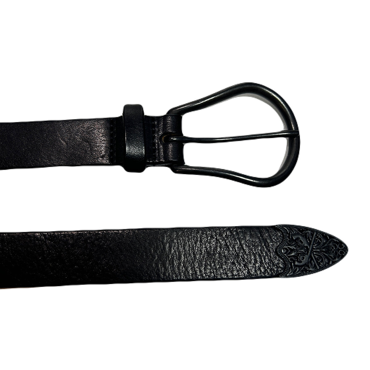 COW LEATHER BELT CROSSGUN  / BLACK