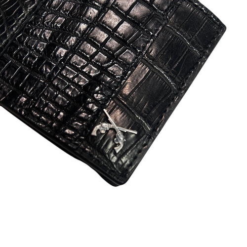 CROCODILE WALLET CROSSGUN  / BLACK