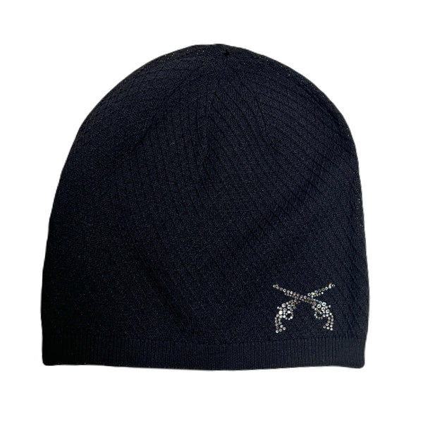 CROSSGUN CRYSTAL KNIT CAP / BLACK