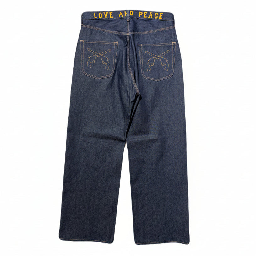 RIGID DENIM WIDE PANTS / BLUE – roarguns ONLINE STORE
