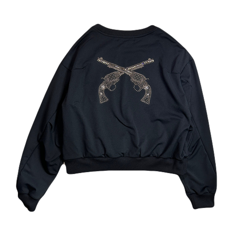 画像をギャラリービューアに読み込む, WOMENS CROSSGUN METAL SWEAT / BLACK