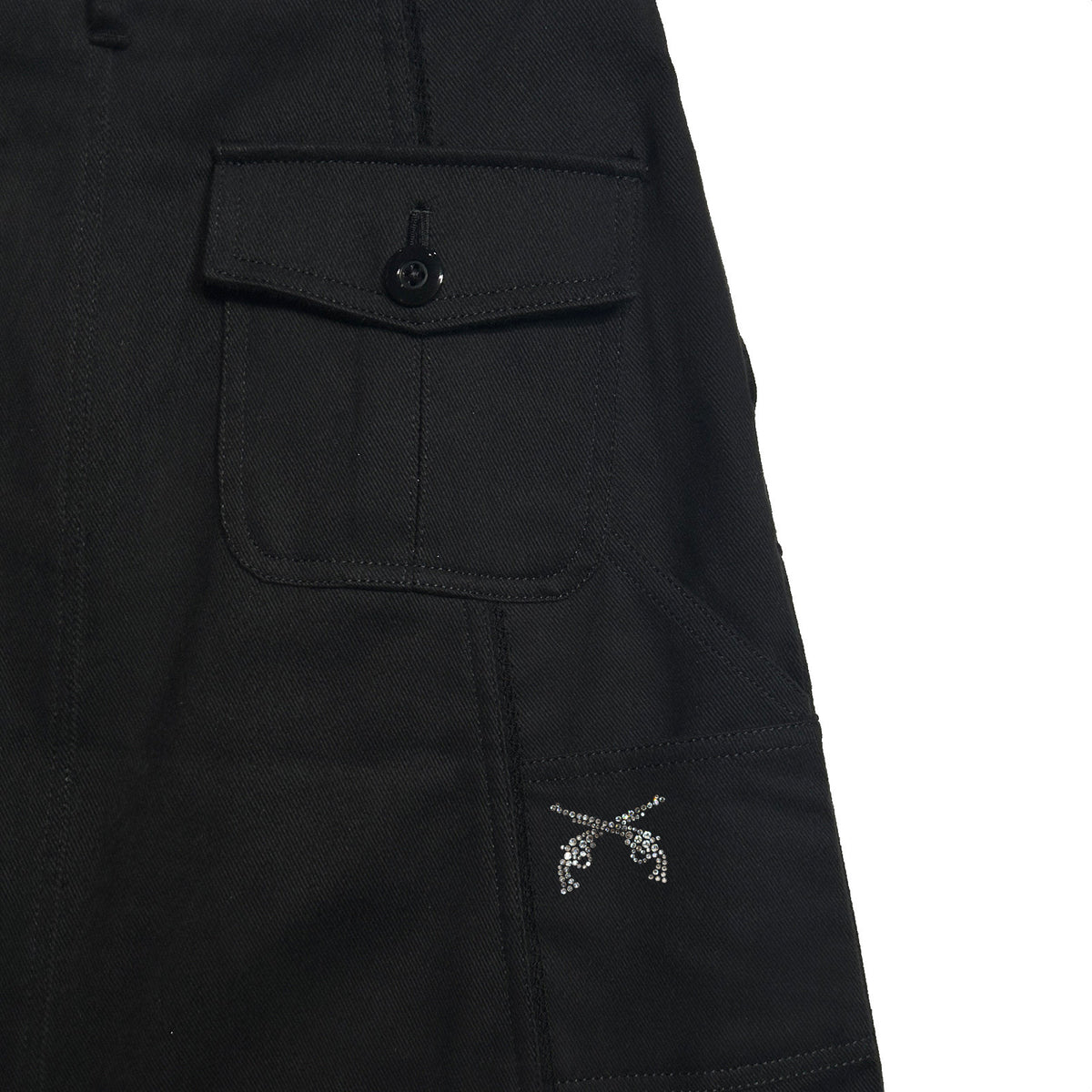 WOMEN BRUSHE DRILL SKIRT / BLACK