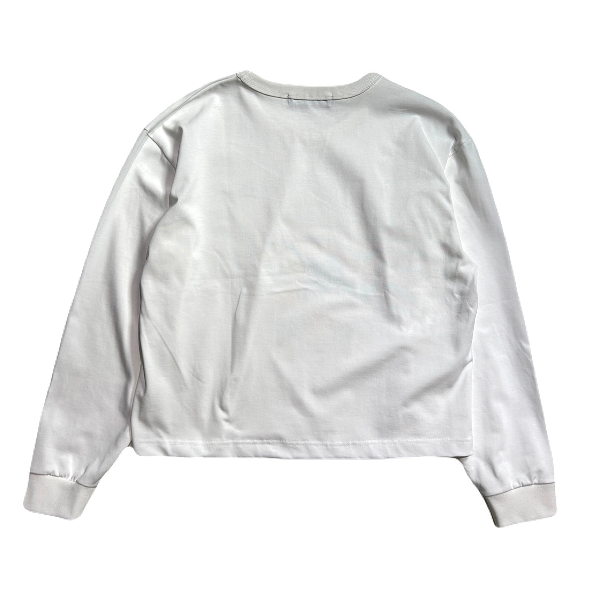 WOMEN SMILE CRYSTAL LONG SLEEVE T / WHITE
