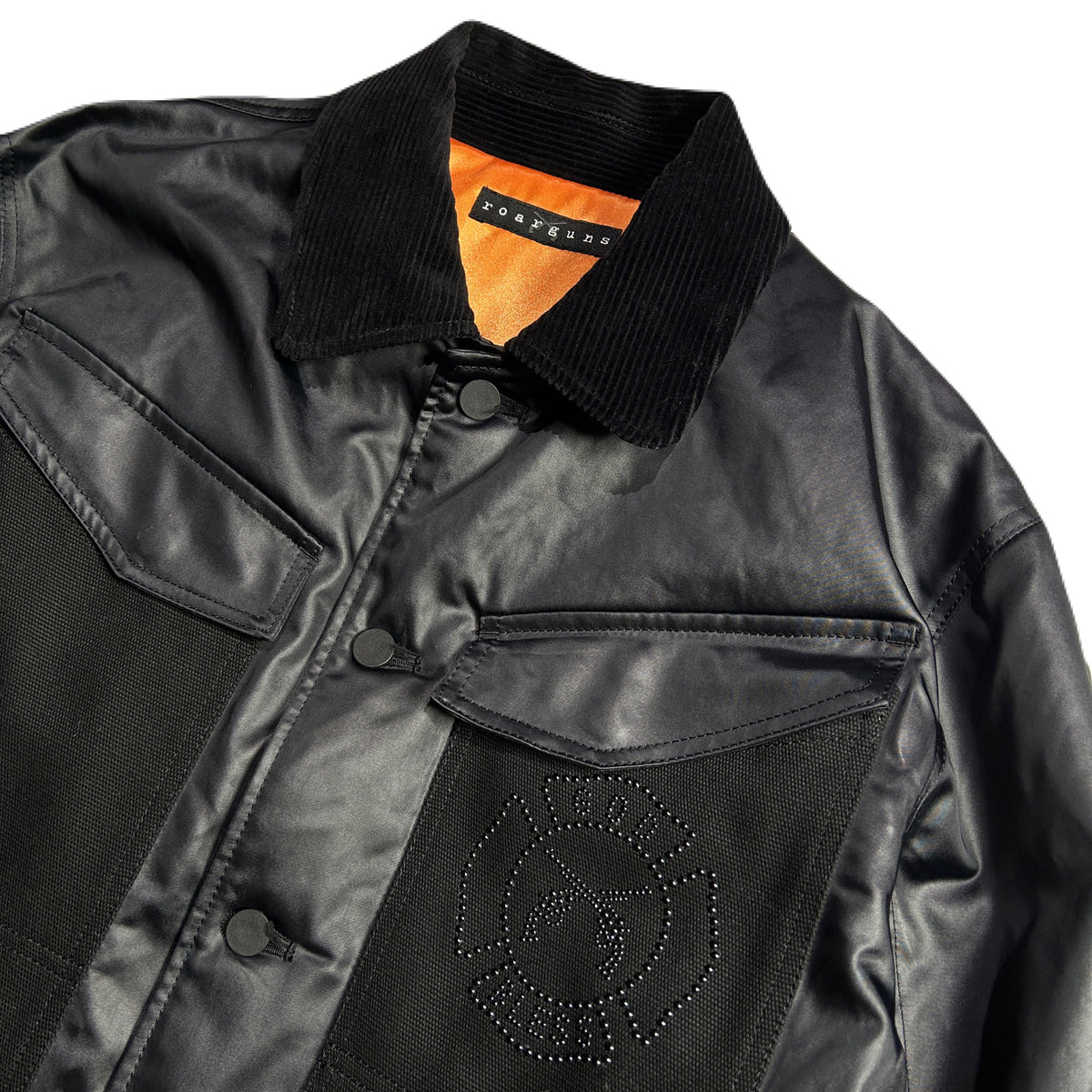 LEATHER SATIN JACKET / BLACK