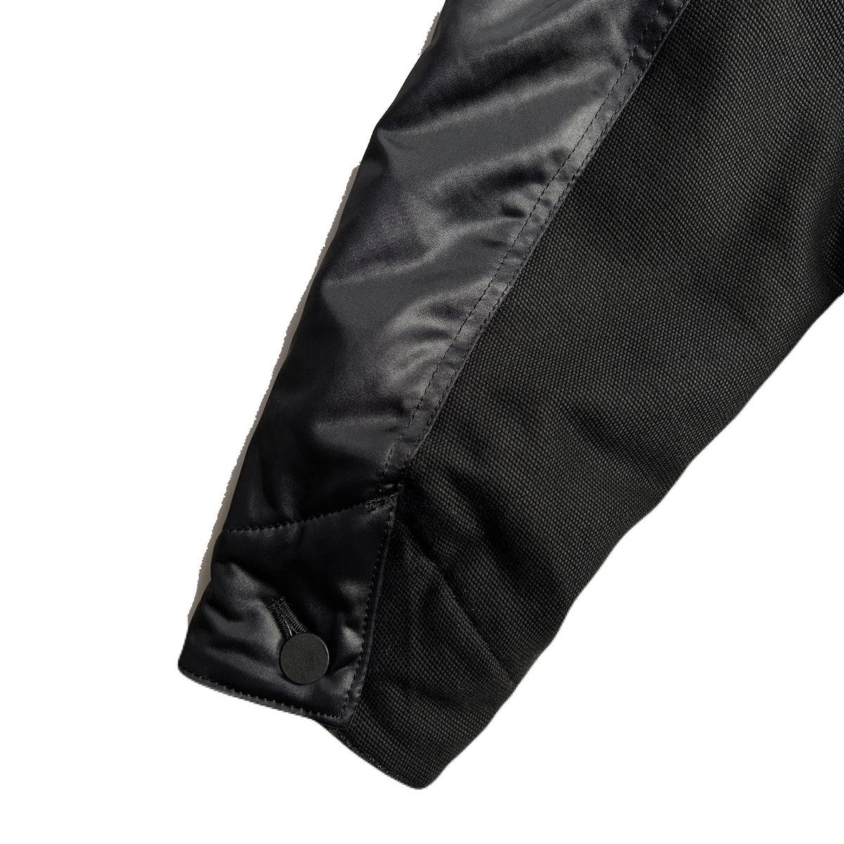 LEATHER SATIN JACKET / BLACK