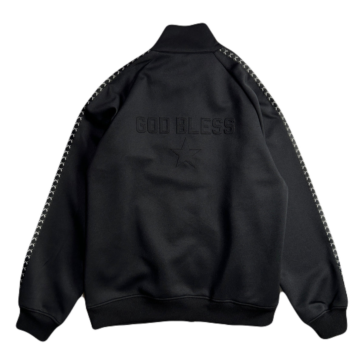 LINETAPE JERSEY JACKET GOD BLESS / BLACK