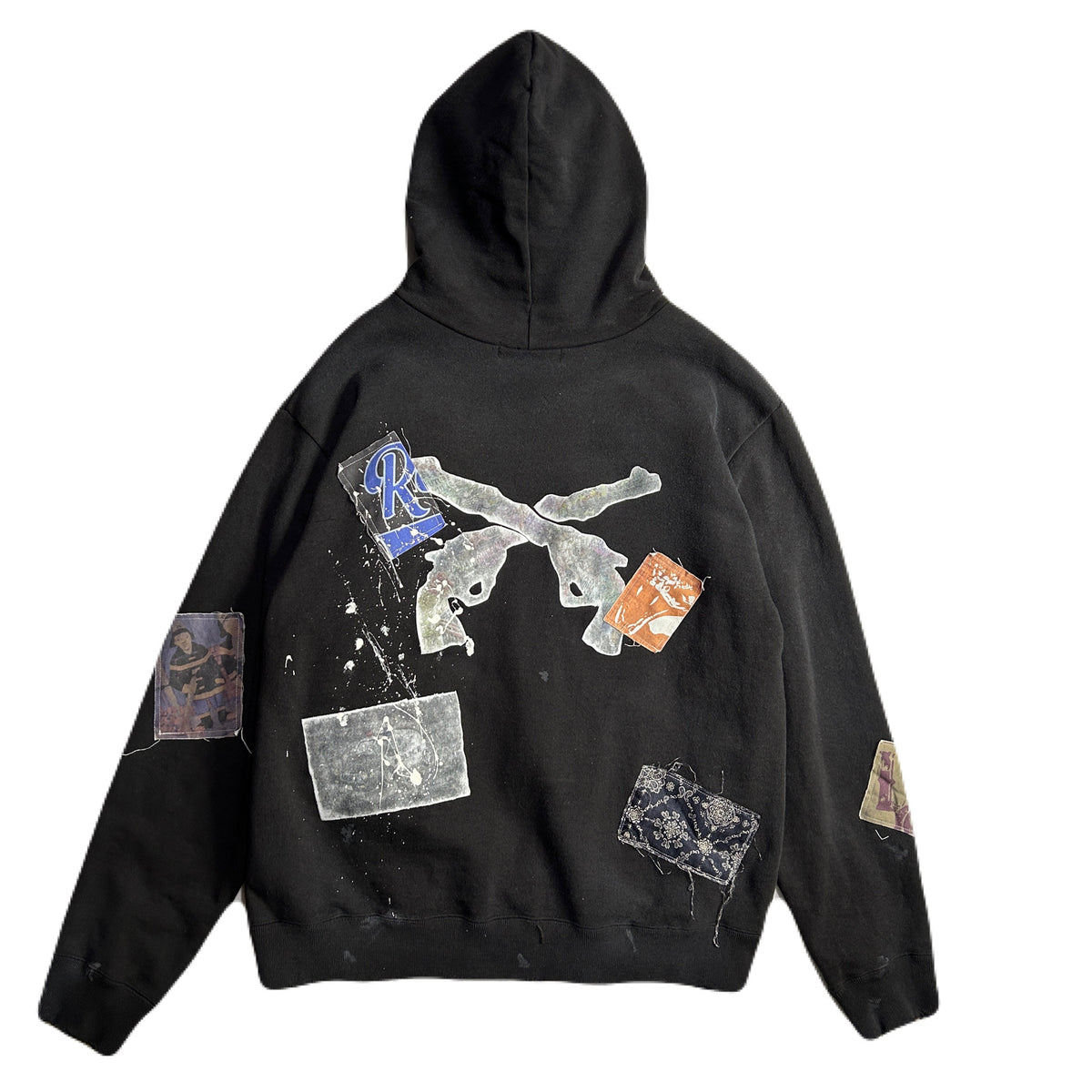 PATCH DAMAGE HOODIE / BLACK