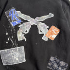 PATCH DAMAGE HOODIE / BLACK