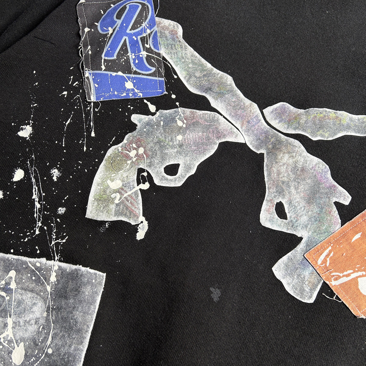 PATCH DAMAGE HOODIE / BLACK