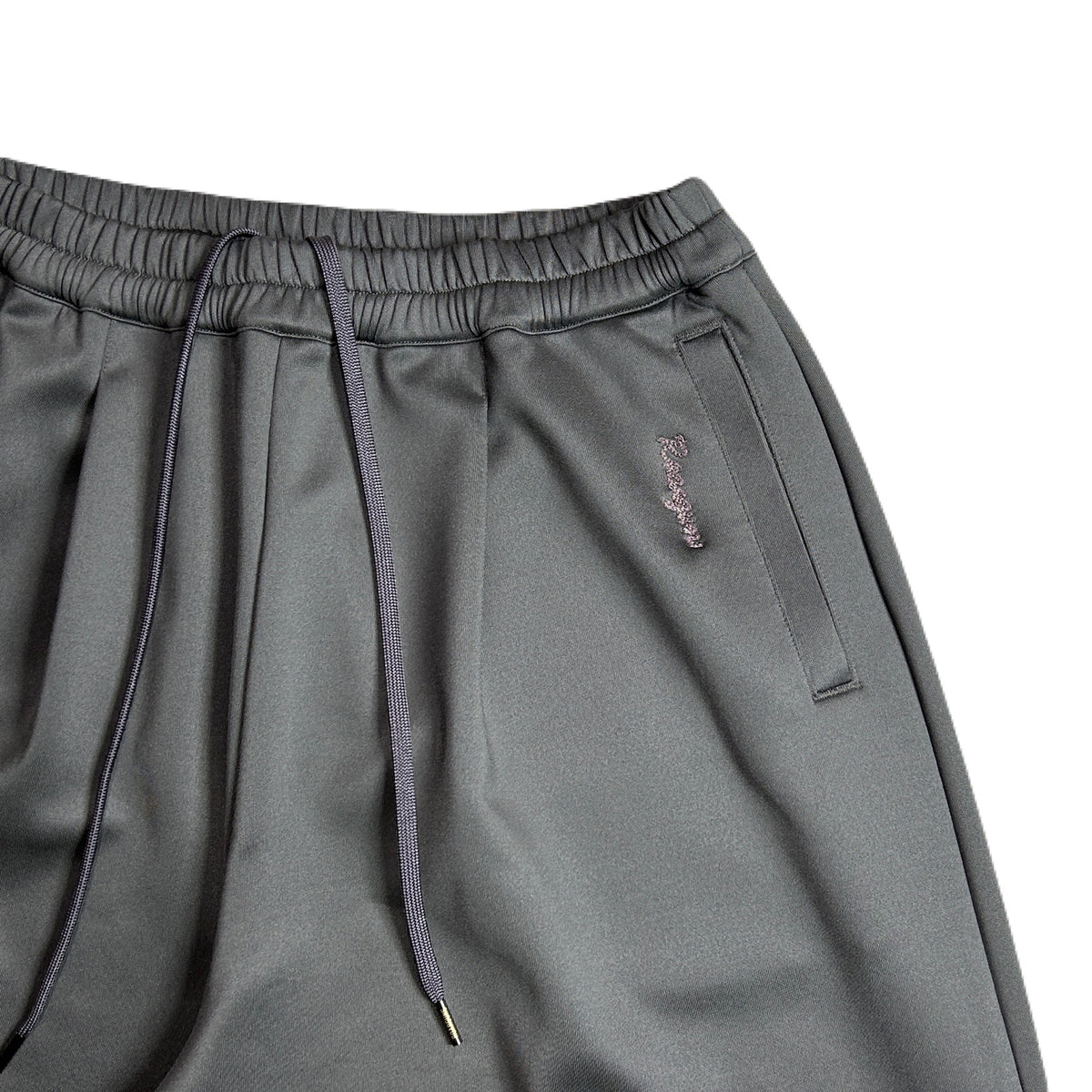 WOMEN CARDBORD JERSEY WIDE PANTS / GRAY