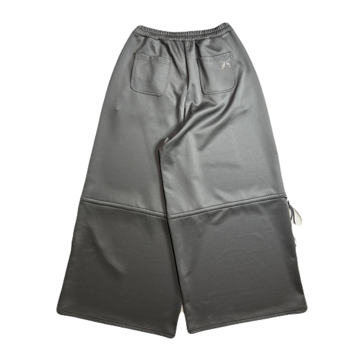 WOMEN CARDBORD JERSEY WIDE PANTS / GRAY