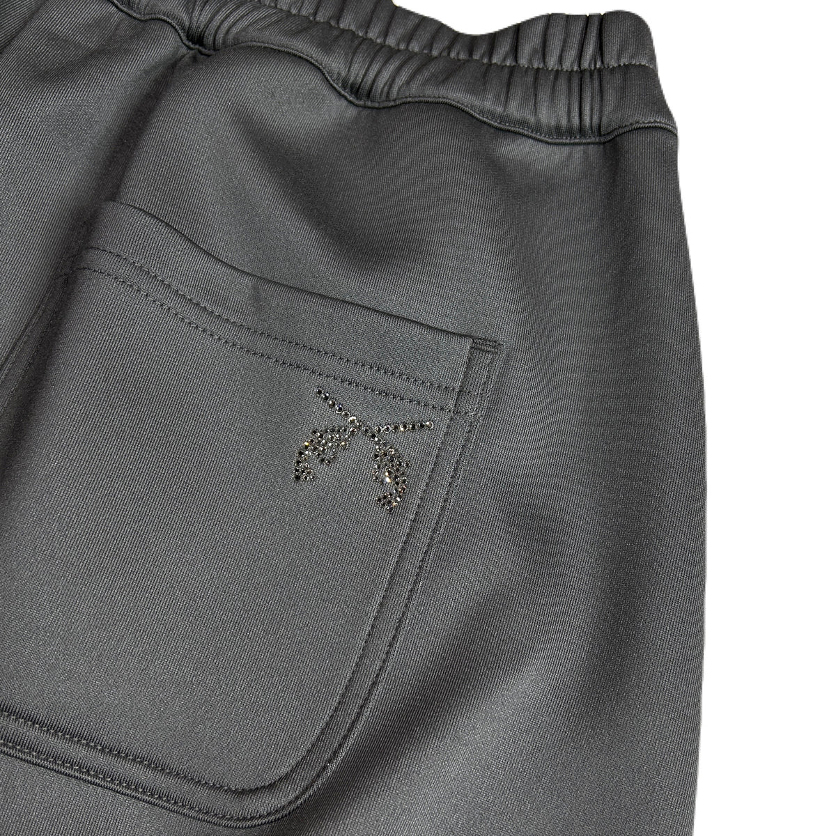WOMEN CARDBORD JERSEY WIDE PANTS / GRAY