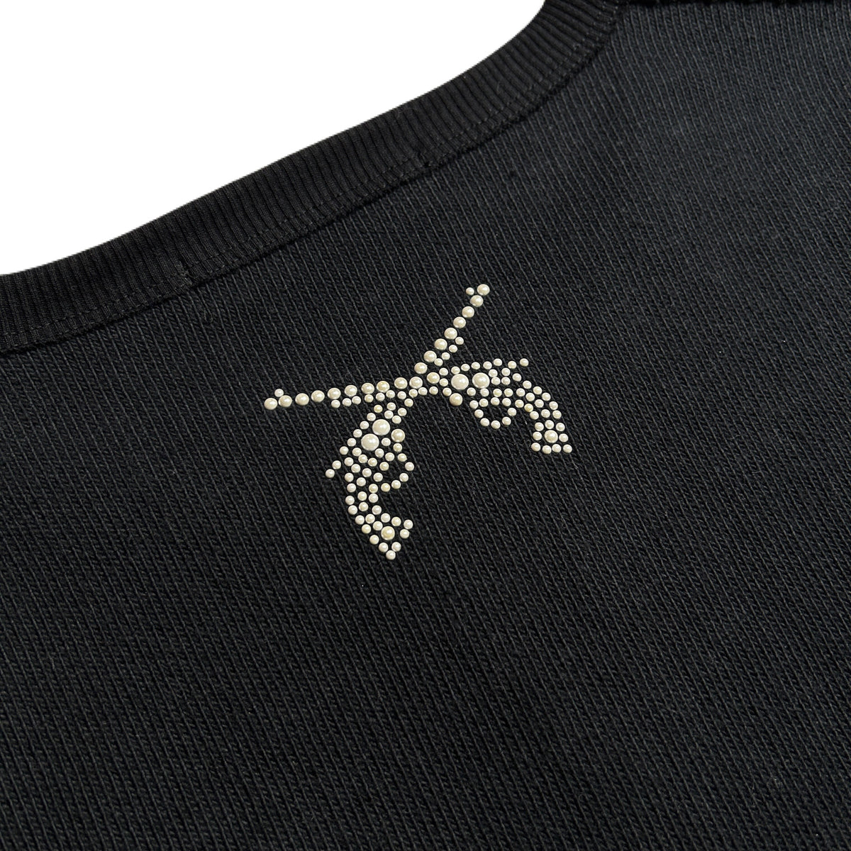 WOMEN HEAVY JERSEY CROSSGUN T / BLACK