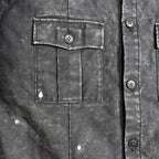 BACK SATIN SHIRT JACKET / BLACK