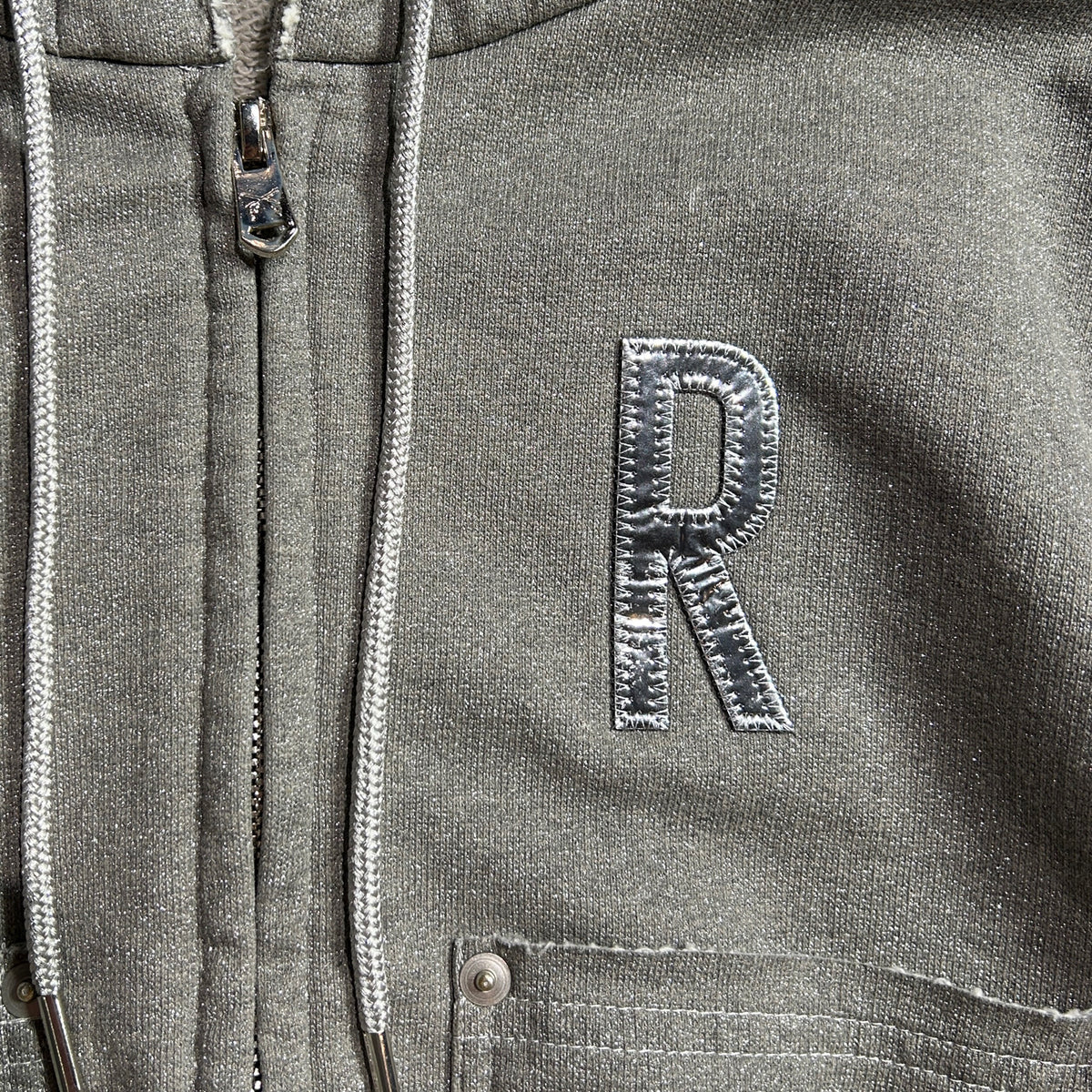 WOMEN LAME FLEECY HOODIE / GRAY