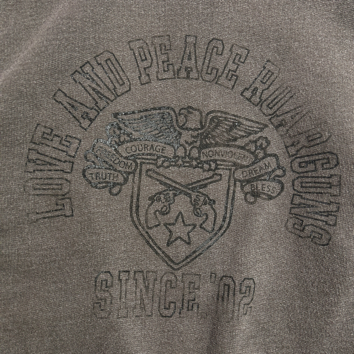COLLEGE PRINT SWEATER / BROWN