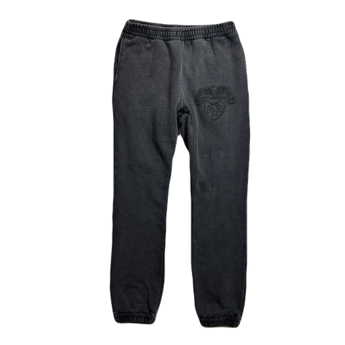EMBLEM PRINT SWEAT PANTS / BLACK
