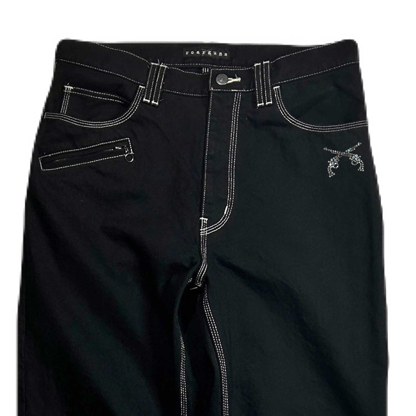 画像をギャラリービューアに読み込む, ONE WASH CRYSTAL DENIM PANTS  / BLACK*BLACK