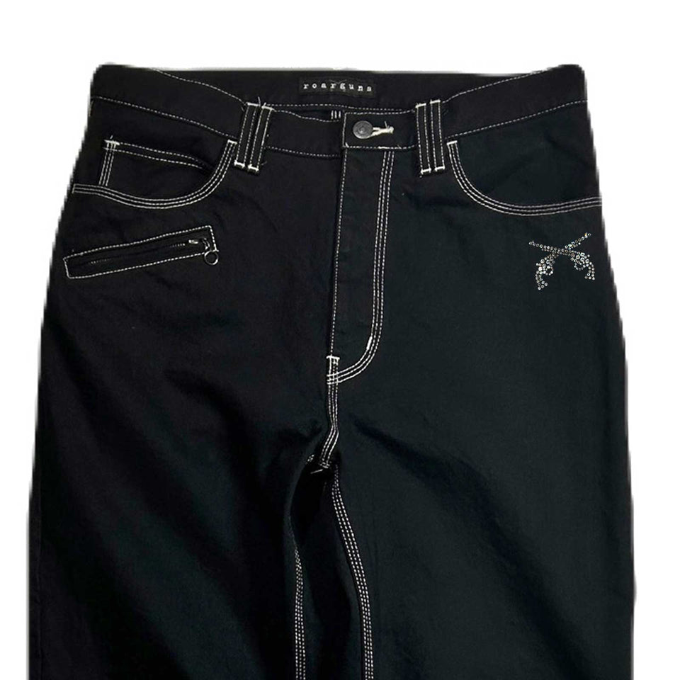 画像をギャラリービューアに読み込む, ONE WASH CRYSTAL DENIM PANTS  / BLACK*BLACK