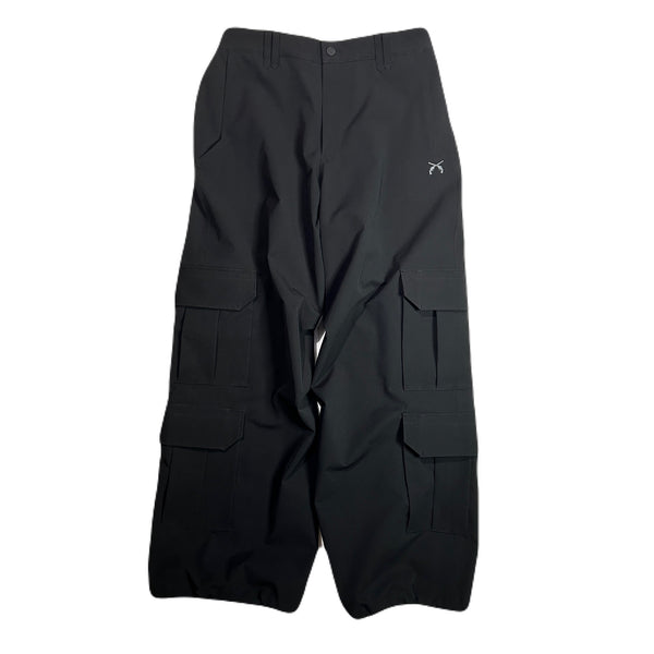 REFLECTOR PRINT WIDE PANTS / BLACK