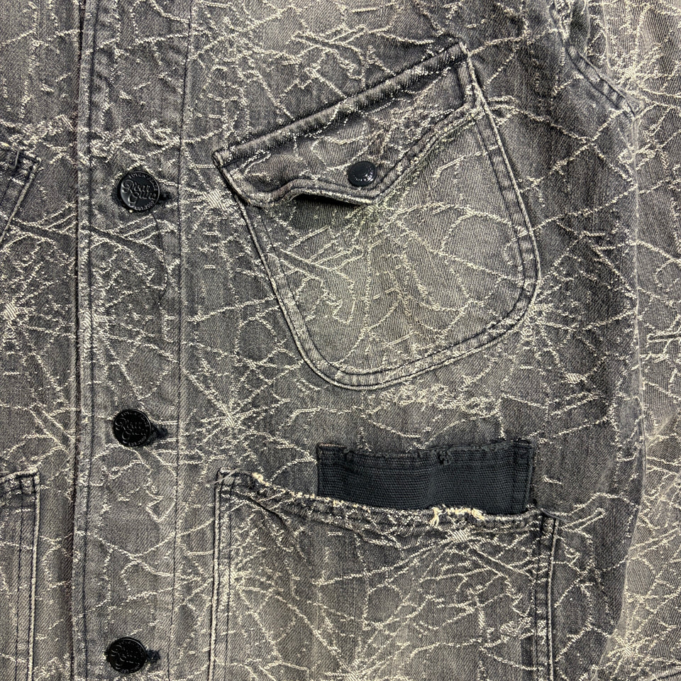 Load image into Gallery viewer, SPIDER JAQUARD DENIM JACKET / BLACK