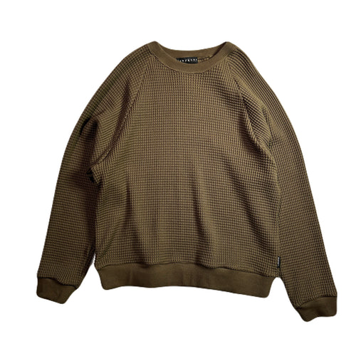 CROSS EMBROIDERY HEAVY WAFFLE / KHAKI