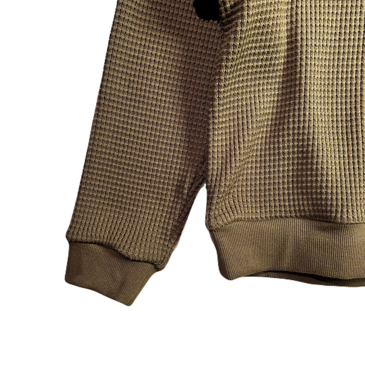 CROSS EMBROIDERY HEAVY WAFFLE / KHAKI
