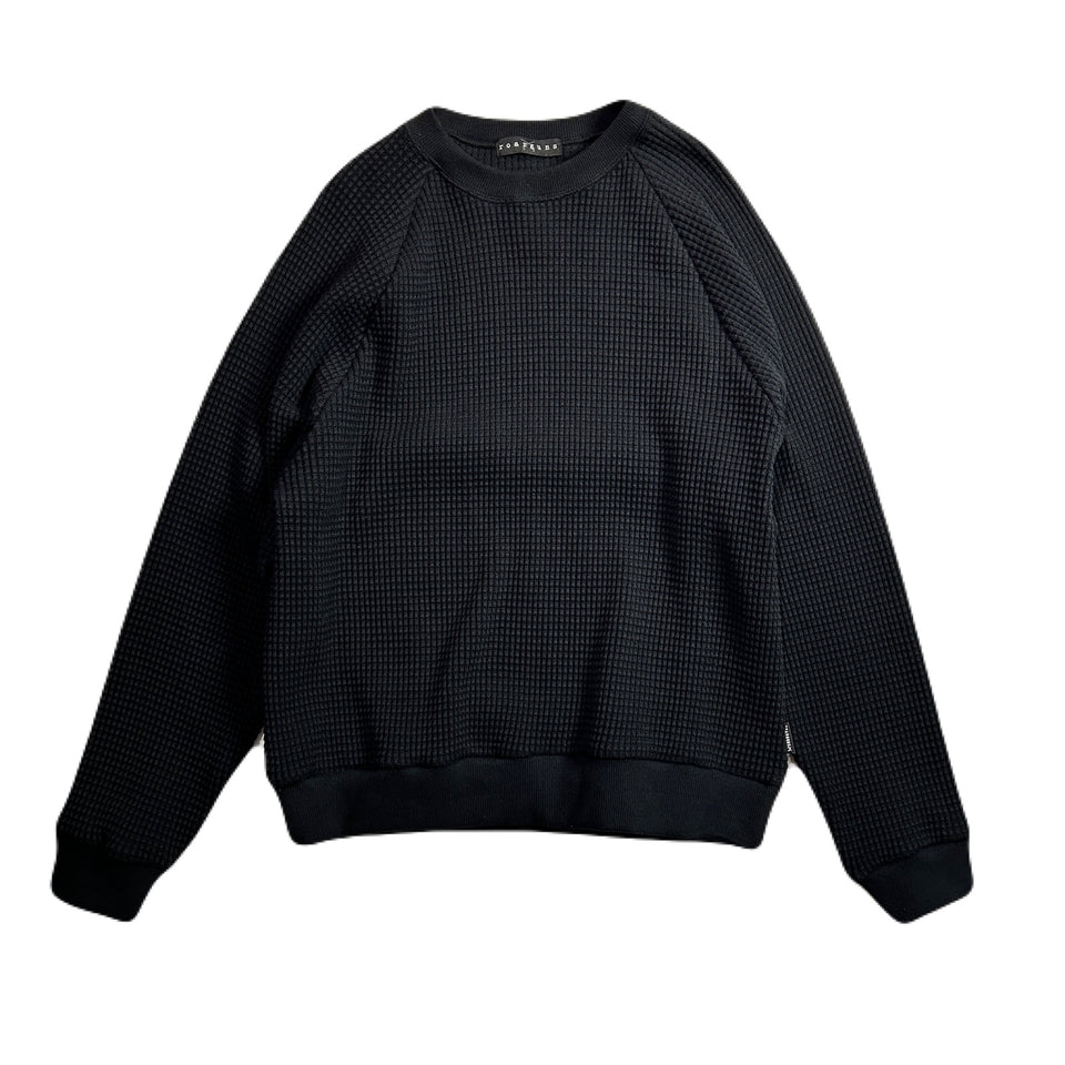 画像をギャラリービューアに読み込む, CROSS EMBROIDERY HEAVY WAFFLE / BLACK