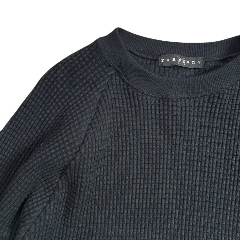 画像をギャラリービューアに読み込む, CROSS EMBROIDERY HEAVY WAFFLE / BLACK