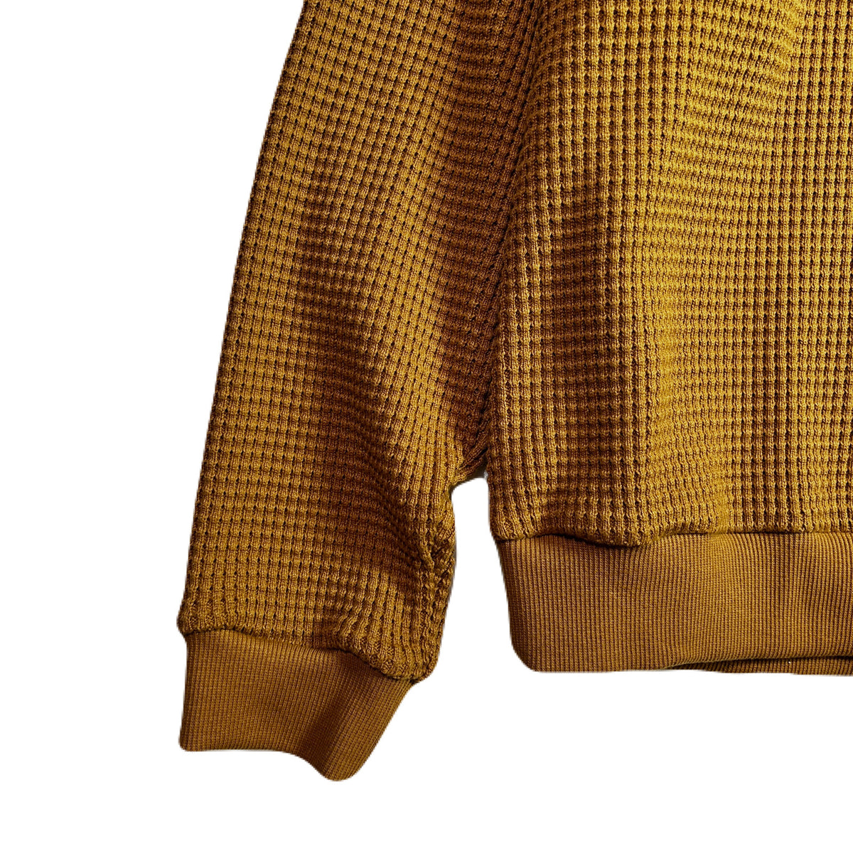 CROSS EMBROIDERY HEAVY WAFFLE / BEIGE