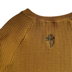 CROSS EMBROIDERY HEAVY WAFFLE / BEIGE
