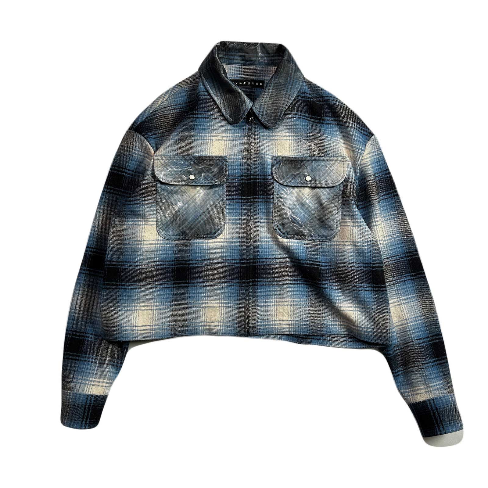 画像をギャラリービューアに読み込む, WOMENS SILK CHECK JACKET / SAX BLUE