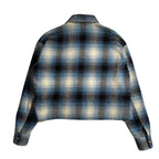WOMENS SILK CHECK JACKET / SAX BLUE