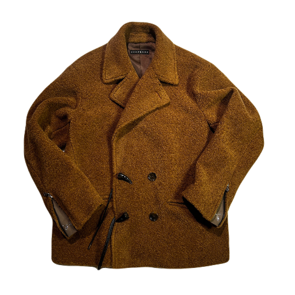 POODLE FUR HORN TOGGLE P-COAT / BROWN
