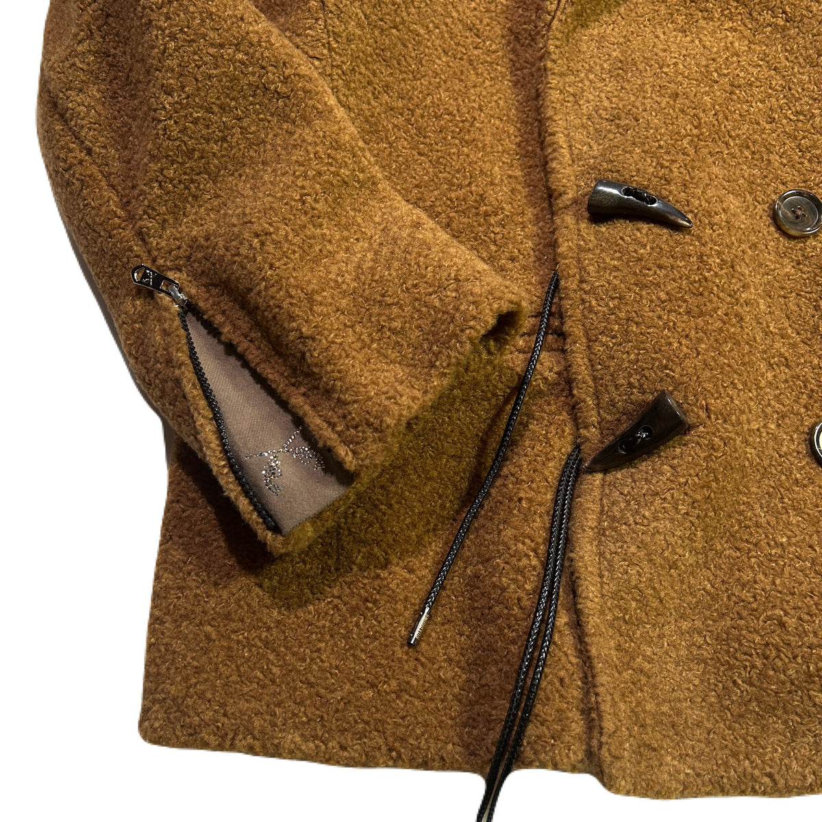 POODLE FUR HORN TOGGLE P-COAT / BROWN