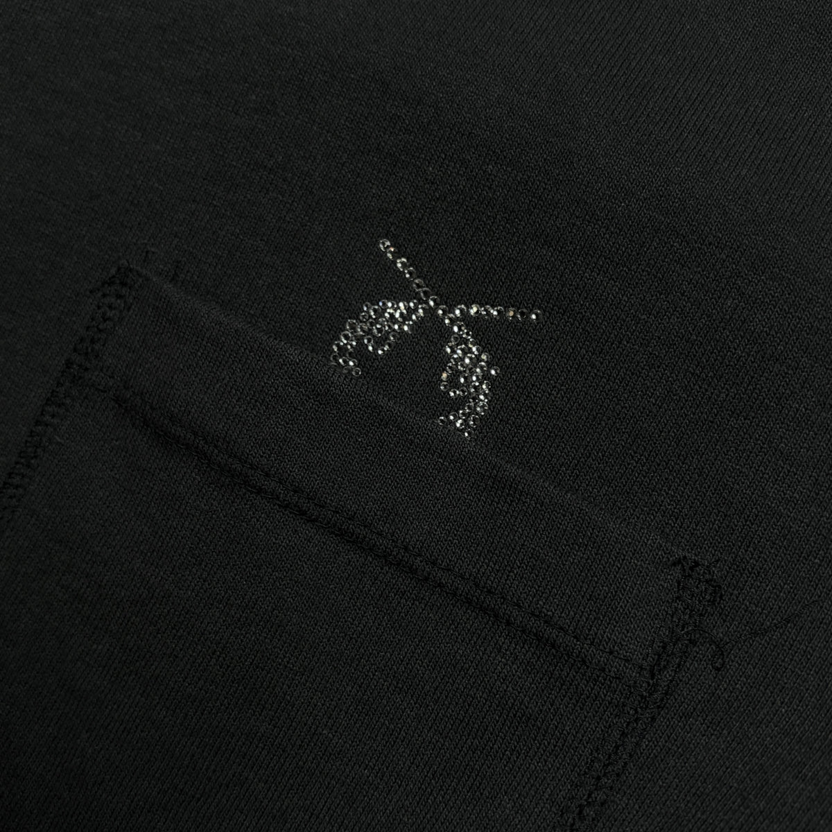 MOC NECK POCKET L/S T-SHIRTS CRYSTAL / BLACK
