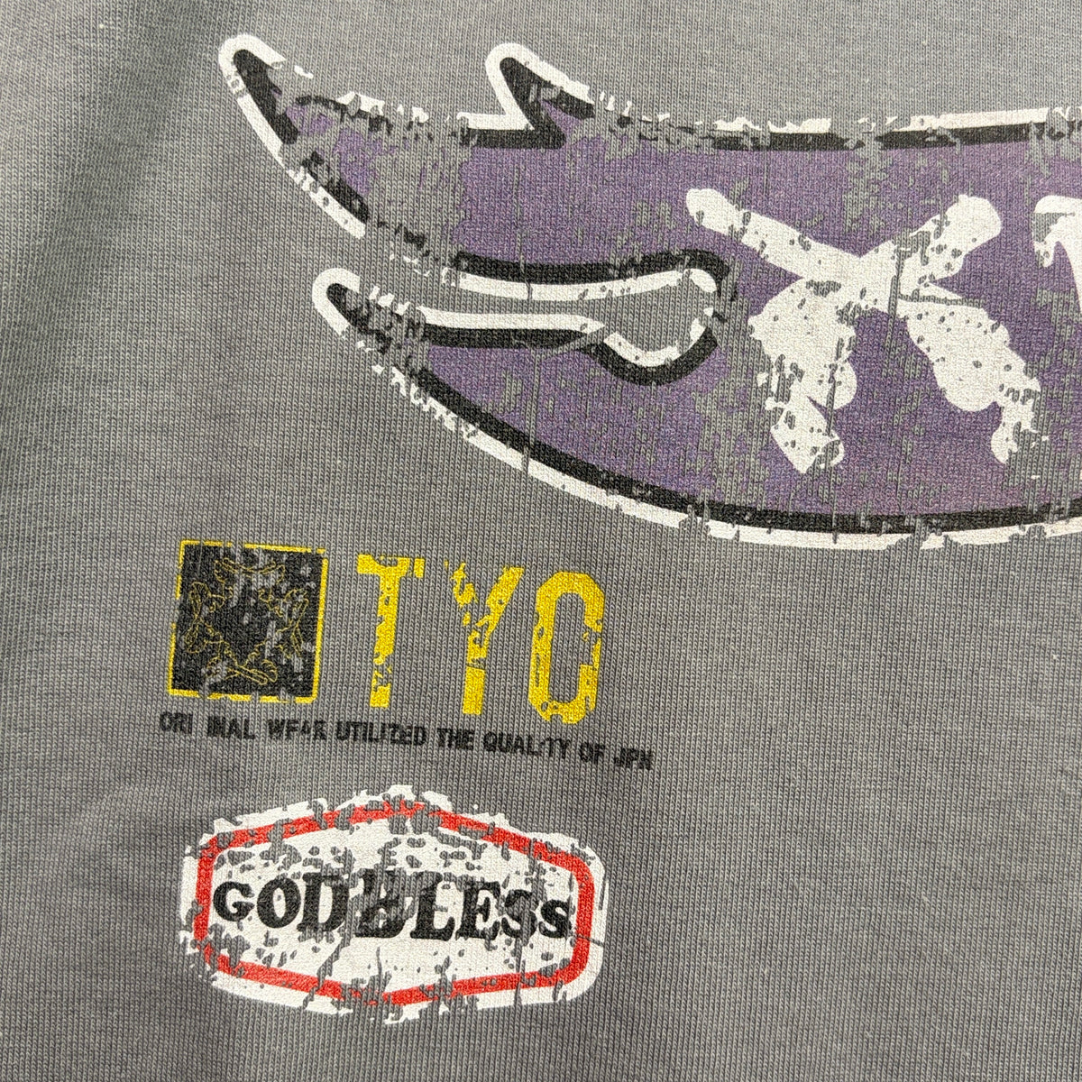 INKJET PRINT LONG SLEEVE T-SHIRT / GRAY