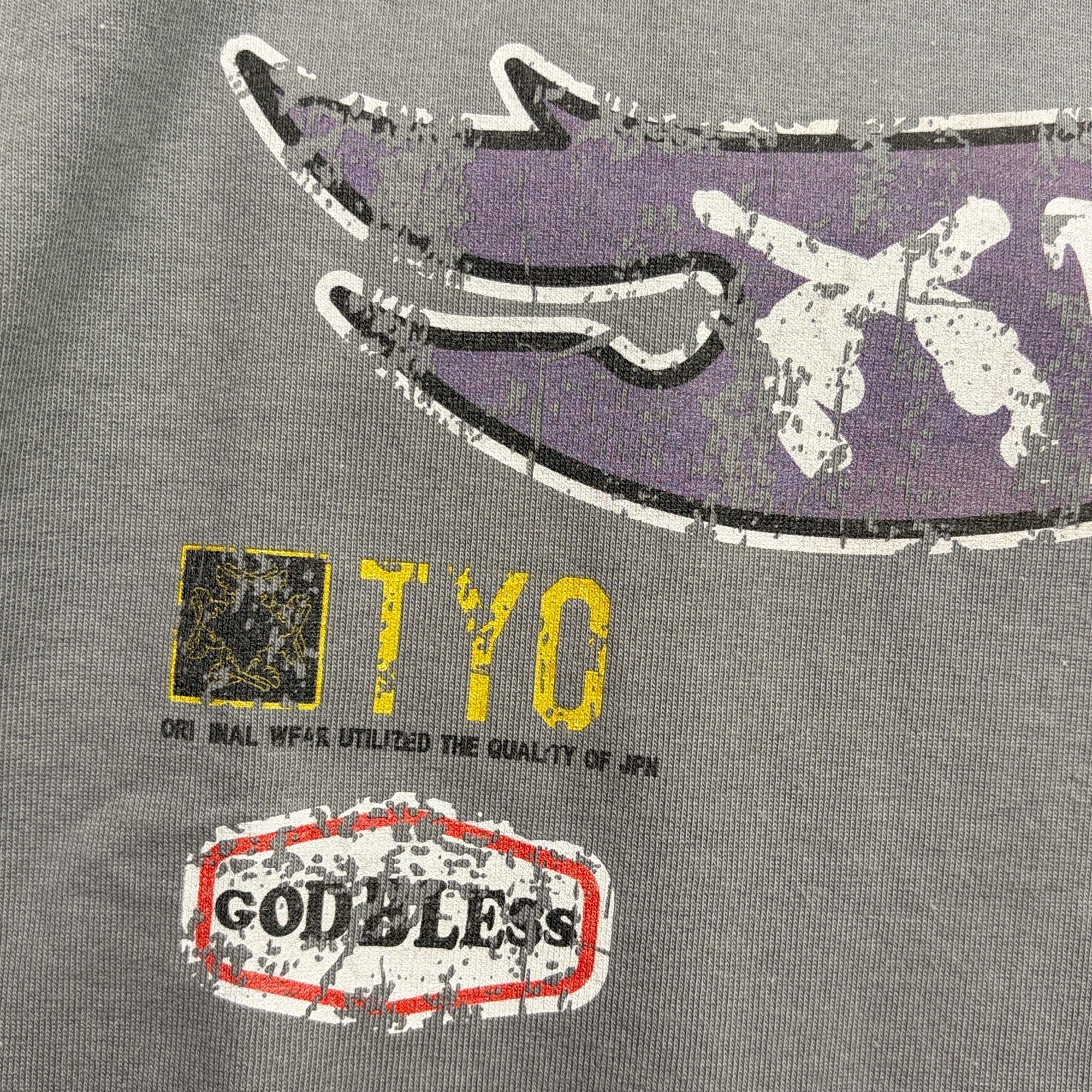 将图片加载到图库查看器，INKJET PRINT LONG SLEEVE T-SHIRT / GRAY
