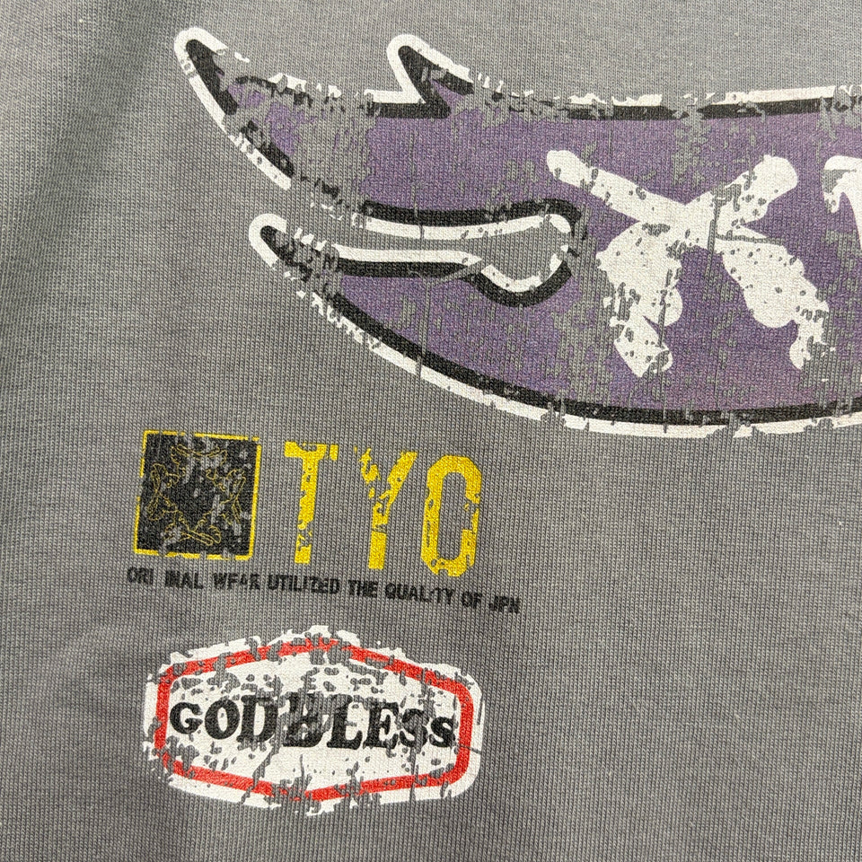 将图片加载到图库查看器，INKJET PRINT LONG SLEEVE T-SHIRT / GRAY