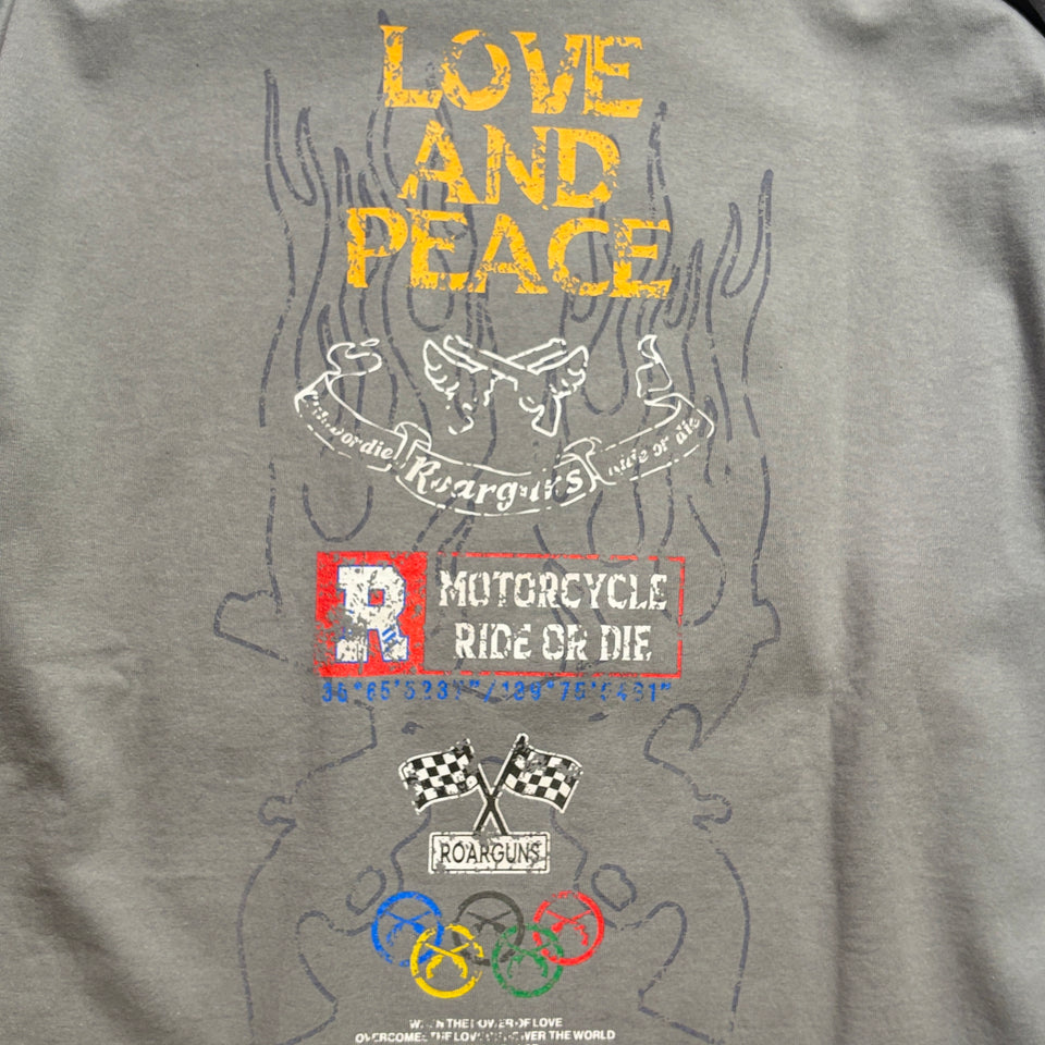 将图片加载到图库查看器，INKJET PRINT LONG SLEEVE T-SHIRT / GRAY