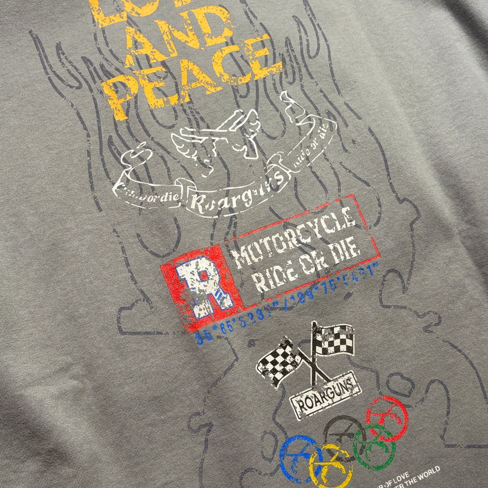 将图片加载到图库查看器，INKJET PRINT LONG SLEEVE T-SHIRT / GRAY