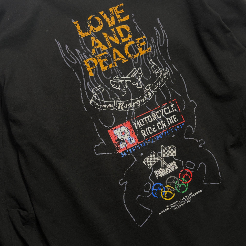 将图片加载到图库查看器，INKJET PRINT LONG SLEEVE T-SHIRT / BLACK