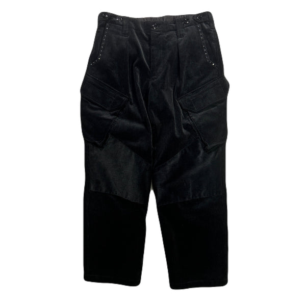 CORDUROY CARGO PANTS / BLACK