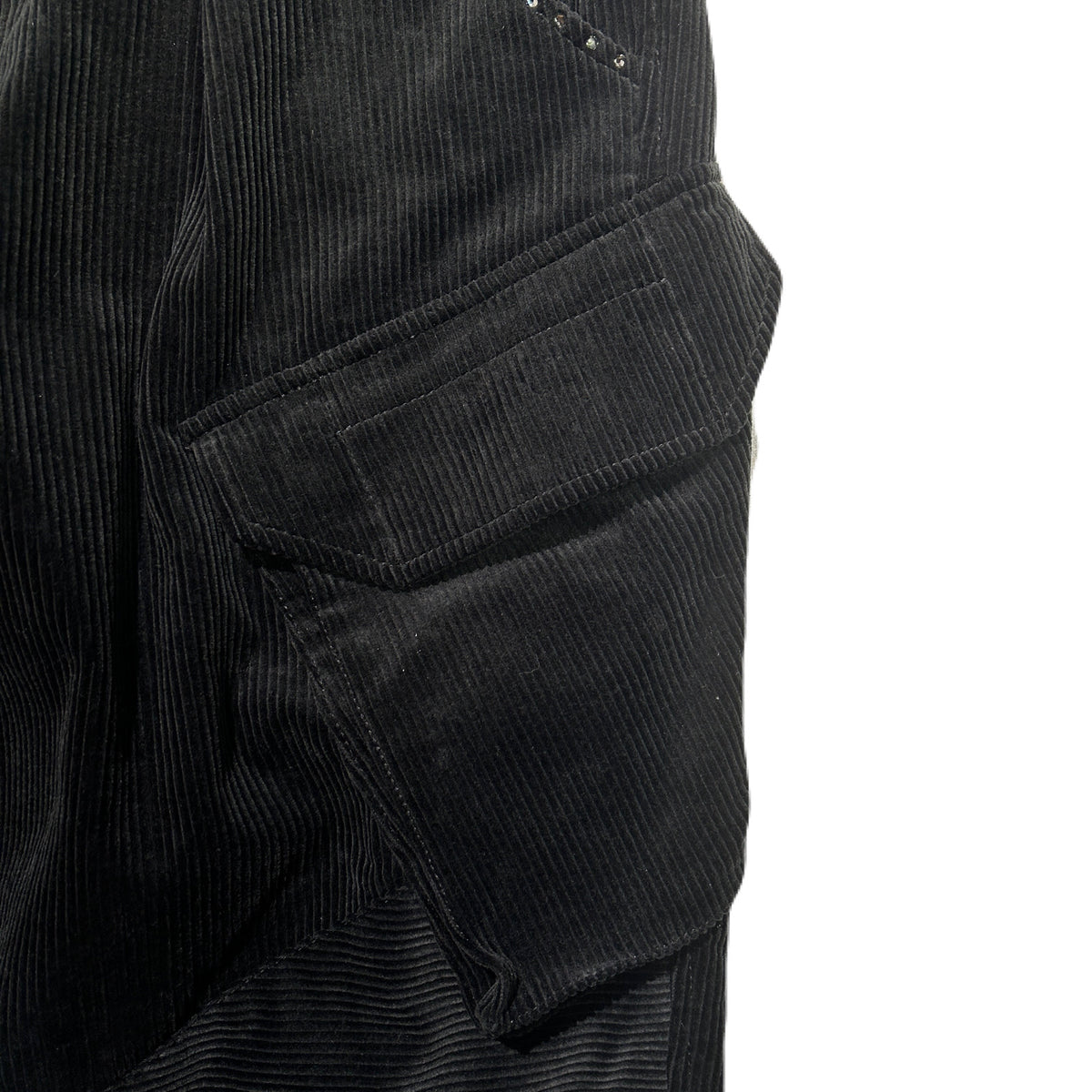 CORDUROY CARGO PANTS / BLACK
