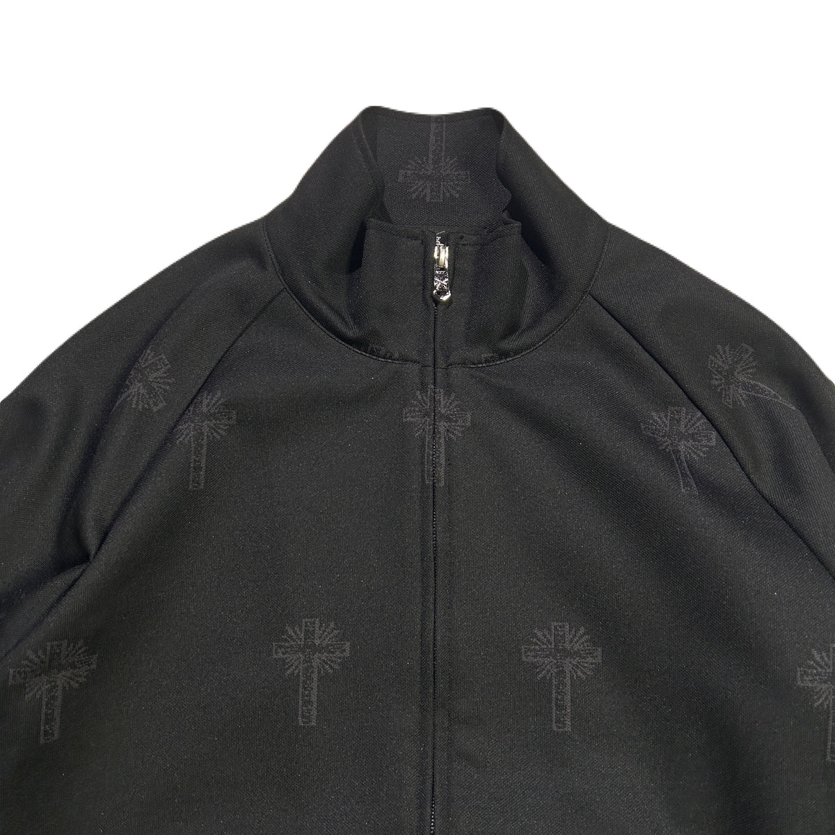 CROSS JACQUARD JERSEY TRACK JACKET / BLACK