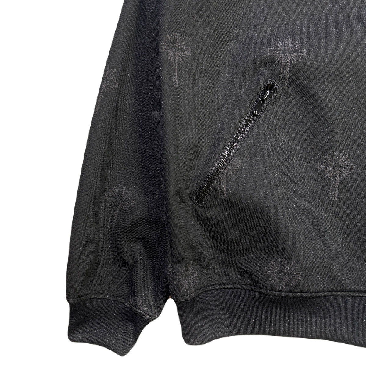 CROSS JACQUARD JERSEY TRACK JACKET / BLACK