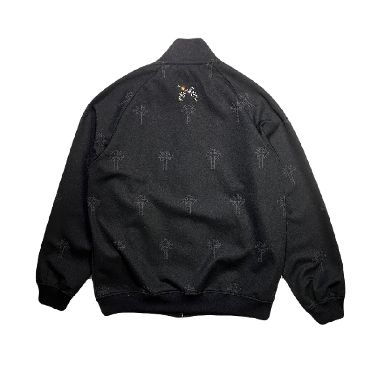 CROSS JACQUARD JERSEY TRACK JACKET / BLACK