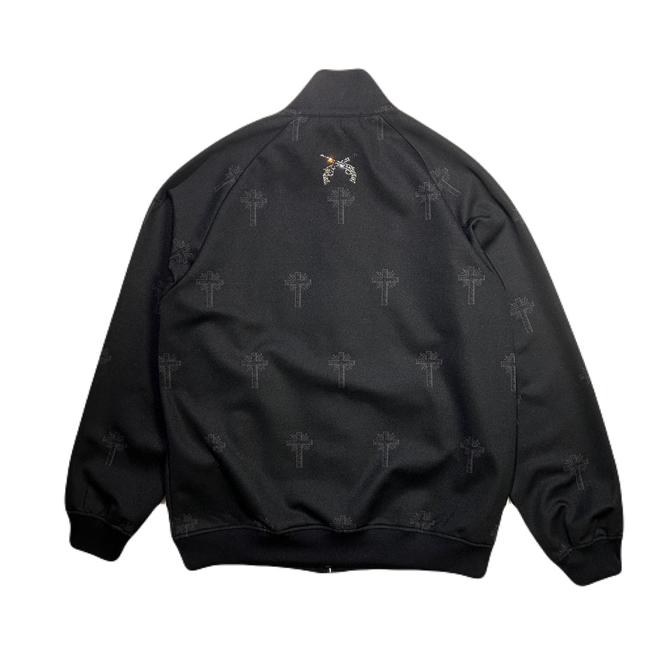 画像をギャラリービューアに読み込む, CROSS JACQUARD JERSEY TRACK JACKET / BLACK